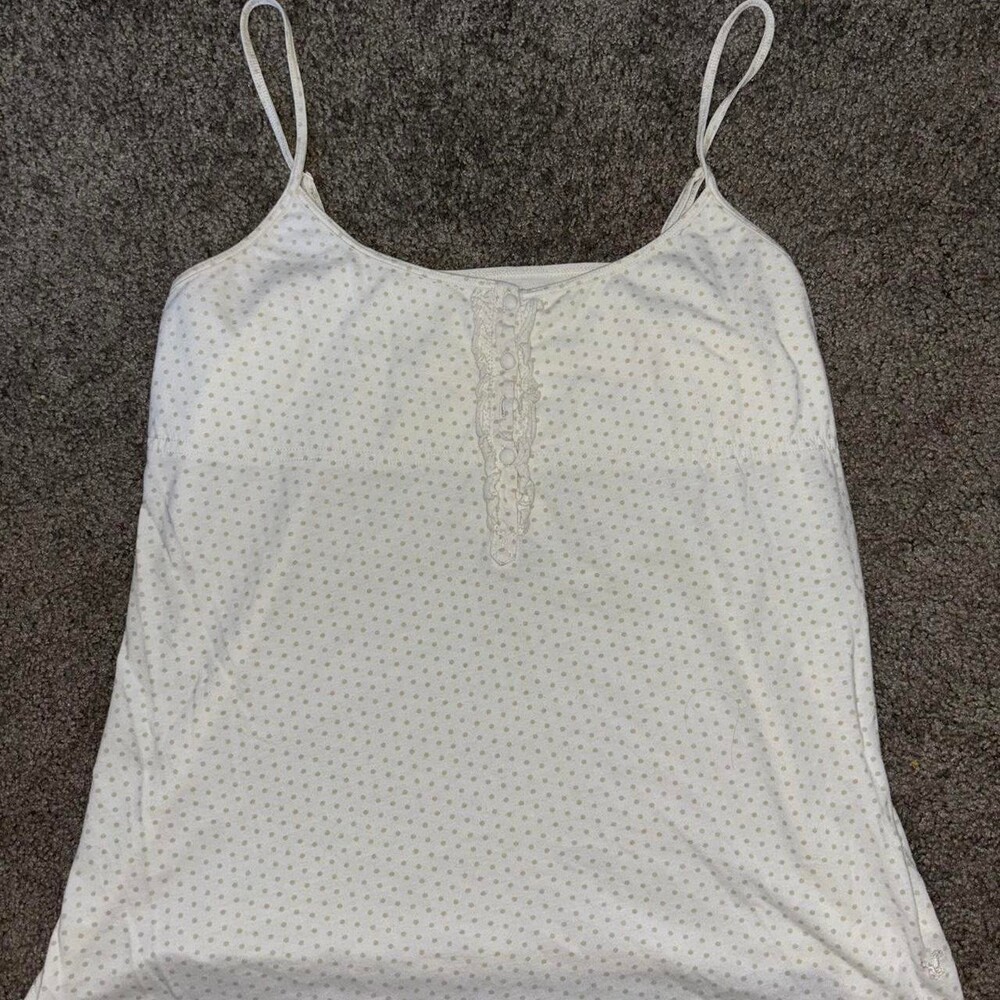 American Eagle Women's White Polka Dot Tank Top Camisole Size